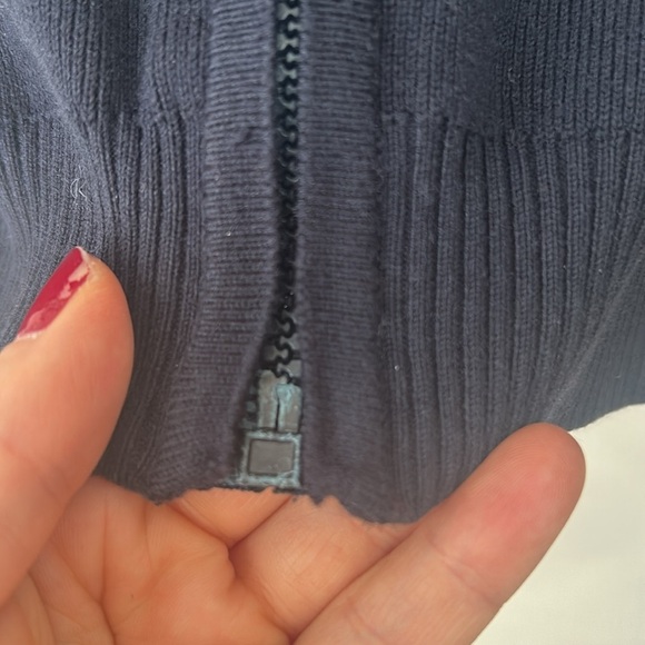 Aquascutum Vintage Vest Gilet Mens Small Navy Bodywarmer 100% Cotton - Picture 4 of 9